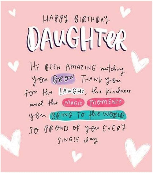 Daughter Watching You Grow Birthday Card