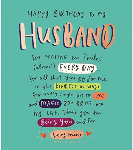 Husband Making Me Smile Birthday Card