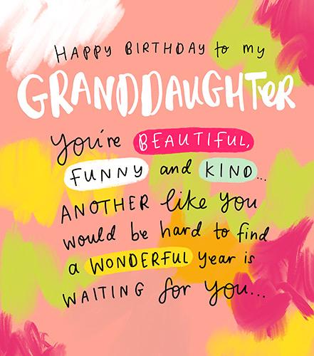 Granddaughter Funny and Kind Birthday Card