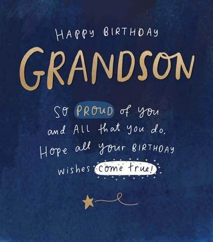 Grandson So Proud Birthday Card - House of Cards