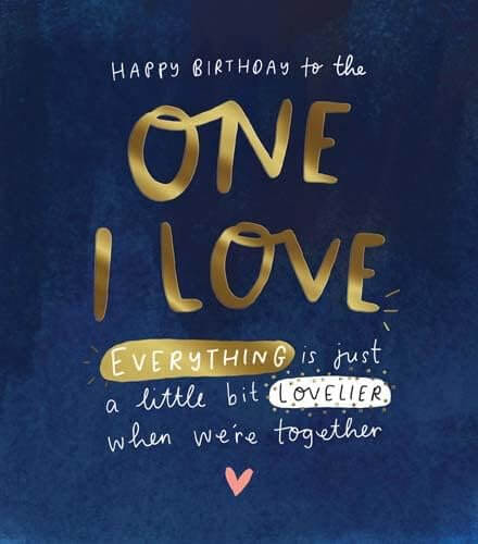 One I Love Birthday Card