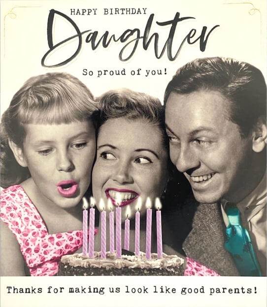 Daughter Good Parents Birthday Card - House of Cards