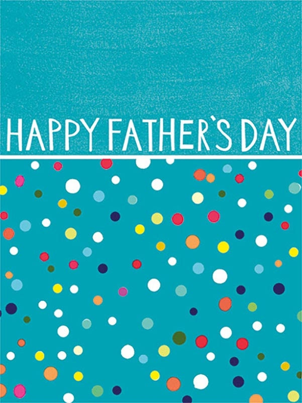Teal with Colourful Spots Fathers Day Card