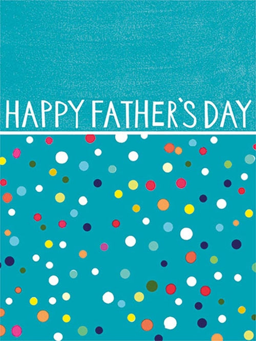 Teal with Colourful Spots Fathers Day Card