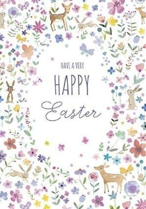 Flowers and Animals Easter Card