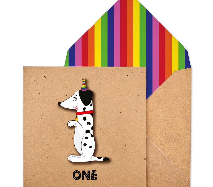 Dalmatian 1st Birthday Card