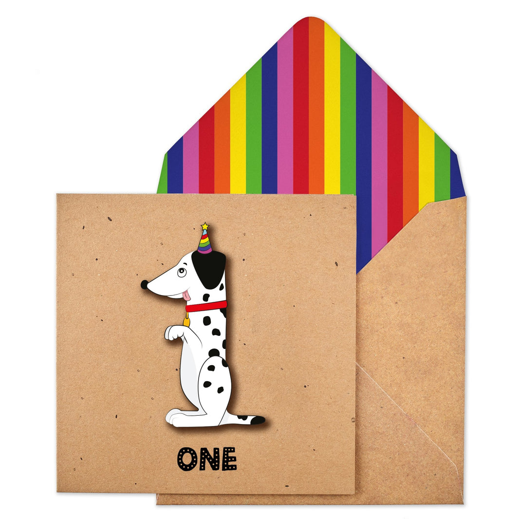 Dalmatian 1st Birthday Card