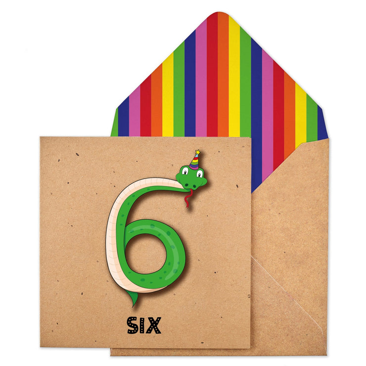 Snake 6th Birthday Card