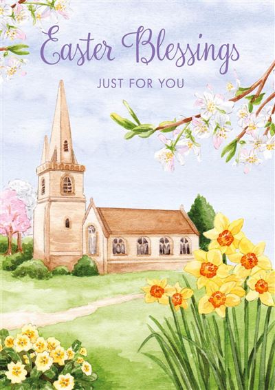 Daffodils by Church Easter Card