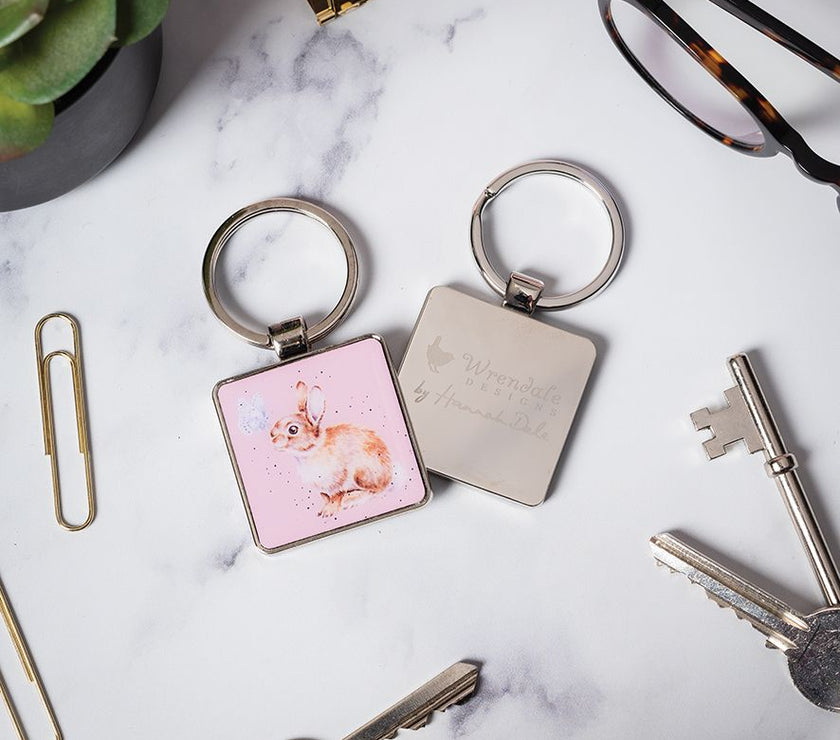 Rabbit and Butterfly Keyring