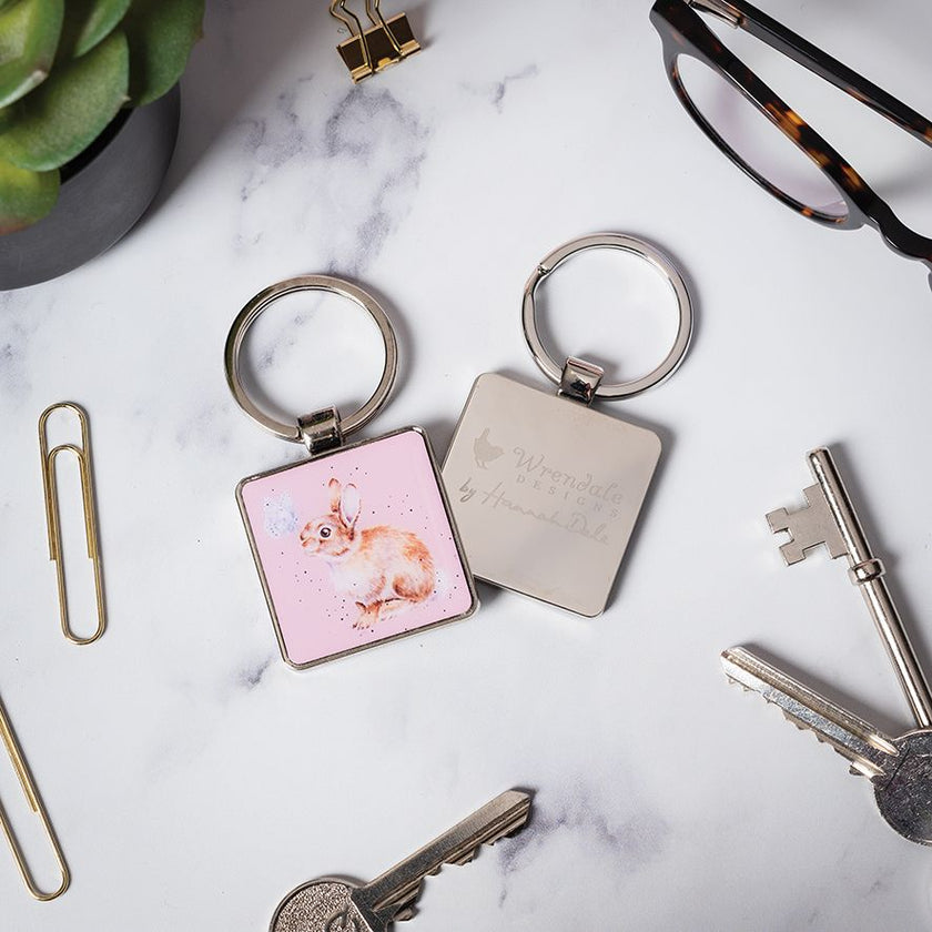 Rabbit and Butterfly Keyring