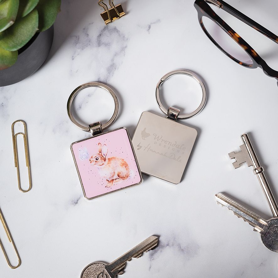 Rabbit and Butterfly Keyring