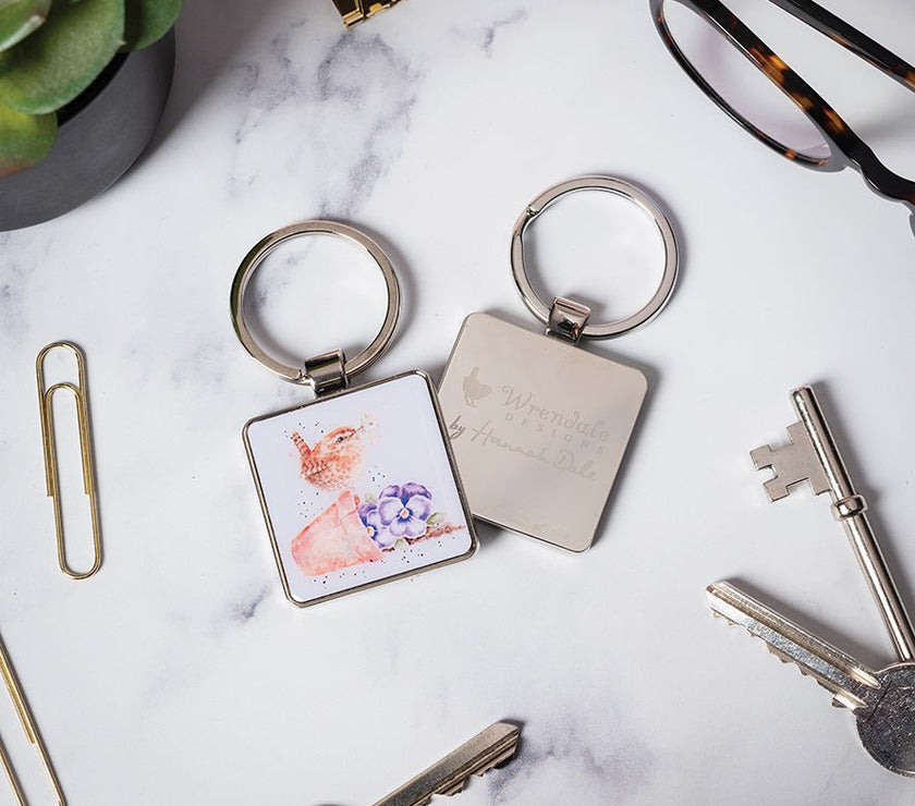 Pottering About Wren Keyring