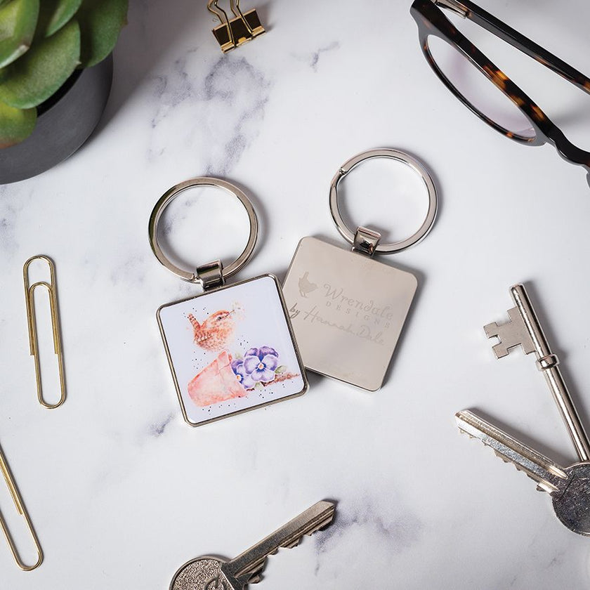 Pottering About Wren Keyring