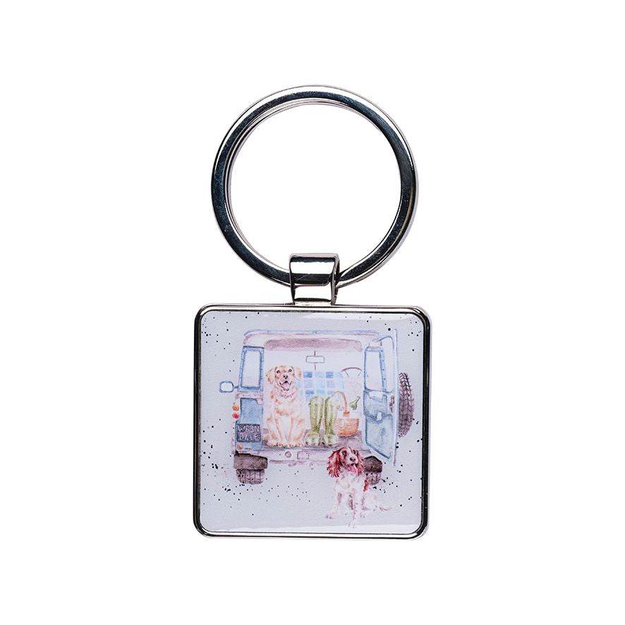 Dogs Camper Van Keyring - House of Cards