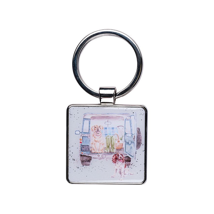 Dogs Camper Van Keyring