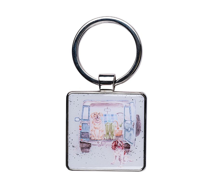 Dogs Camper Van Keyring