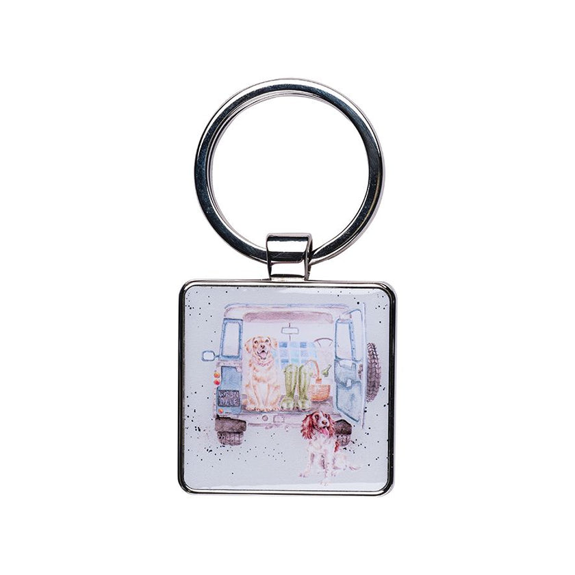Dogs Camper Van Keyring