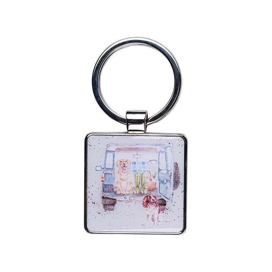 Dogs Camper Van Keyring
