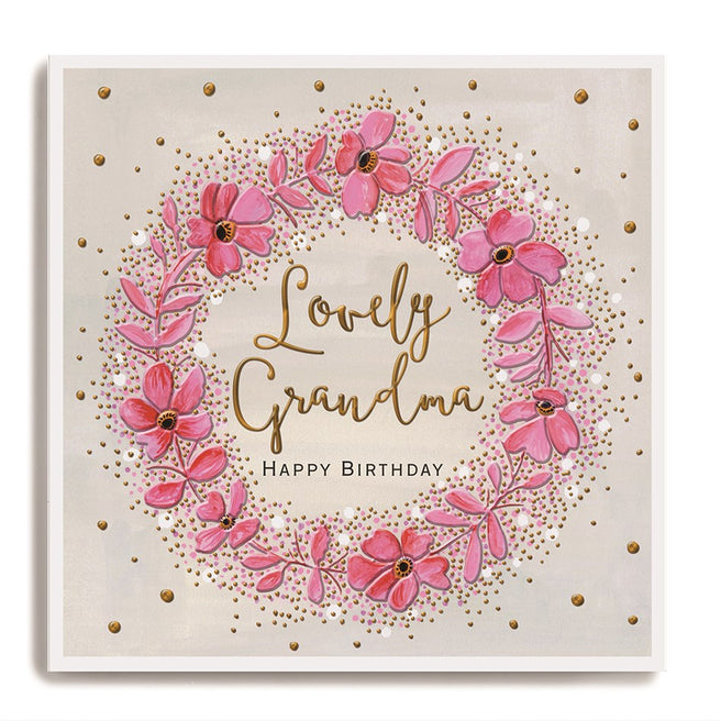 Lovely Grandma Flower Wreath Birthday Card