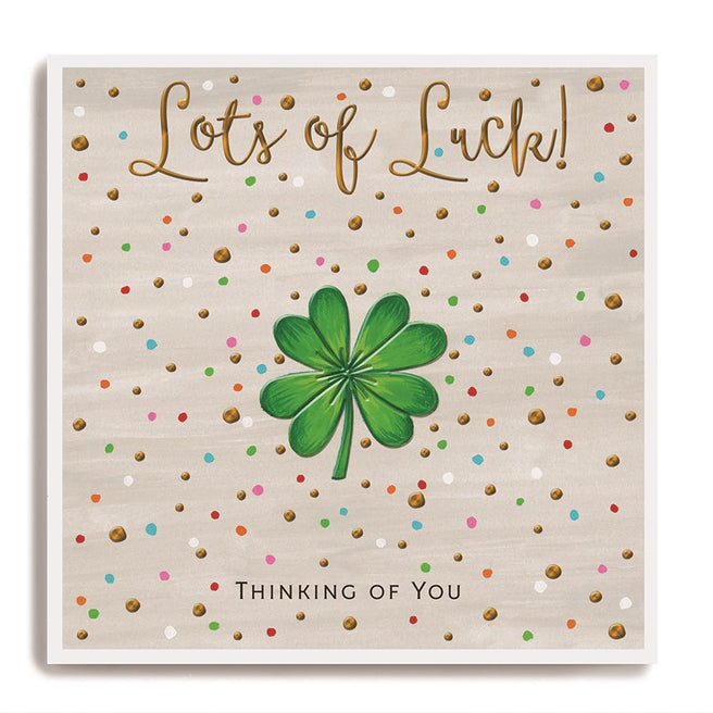 Lots of Luck Four-Leaf Clover Greeting Card