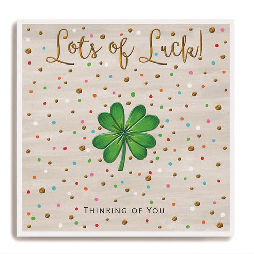 Lots of Luck Four-Leaf Clover Greeting Card