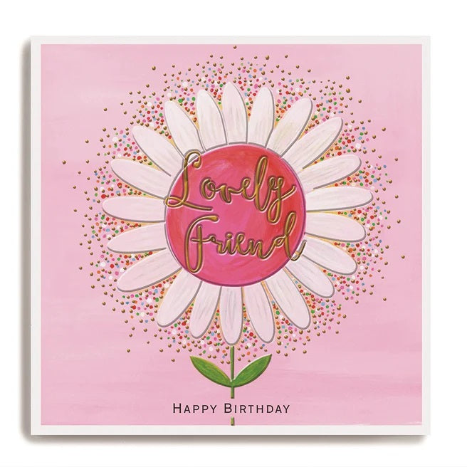 Lovely Friend Daisy Birthday Card