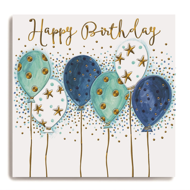 Blue Balloons Birthday Card