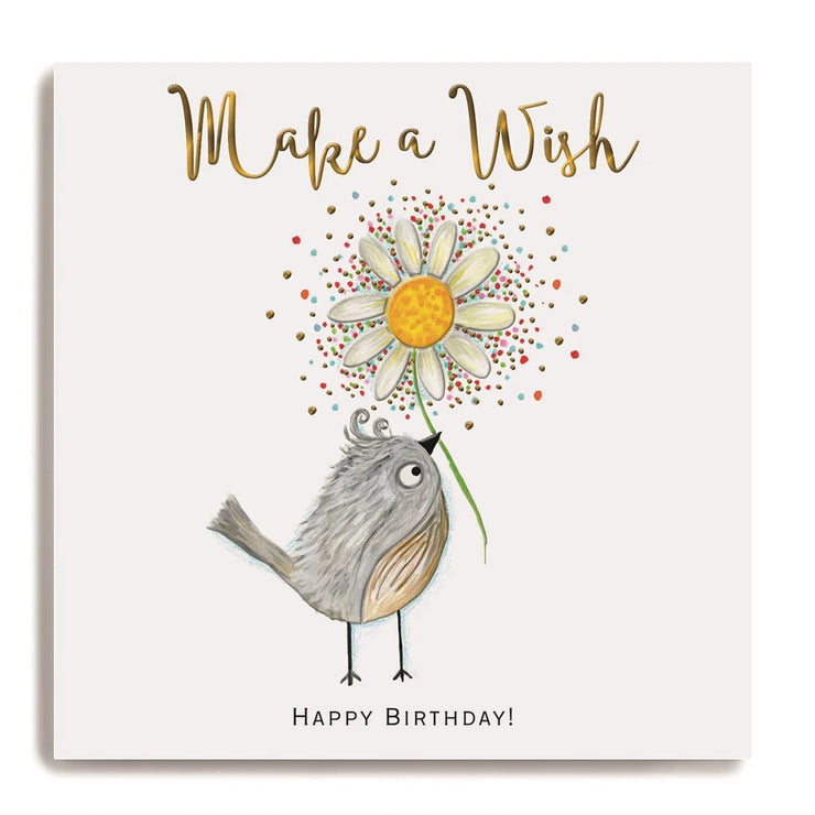 Daisy Bird Make a Wish Birthday Card