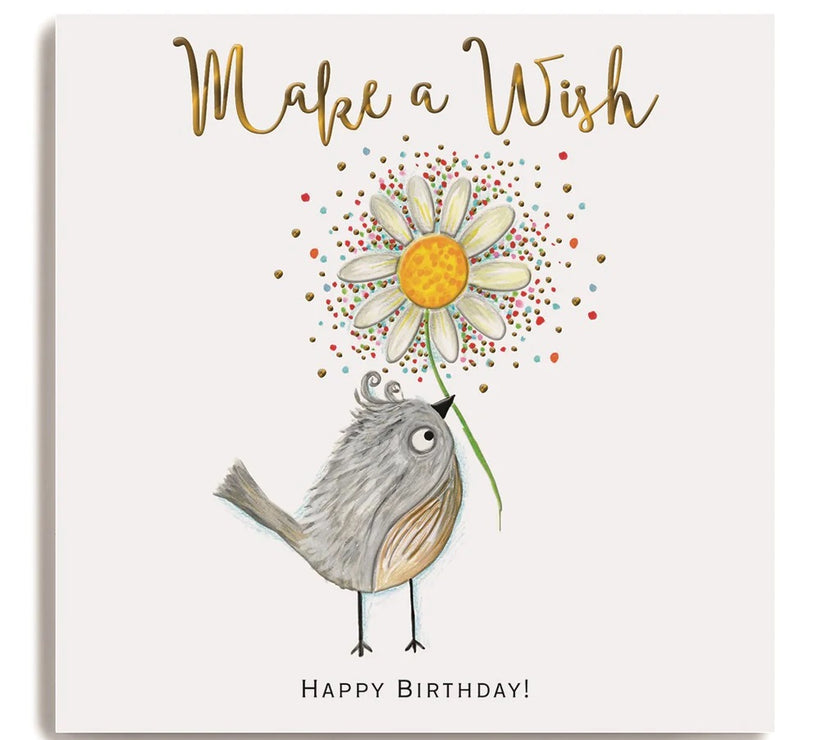 Daisy Bird Make a Wish Birthday Card