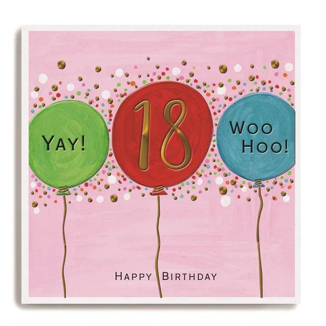 Balloons 18th Birthday Card - House of Cards