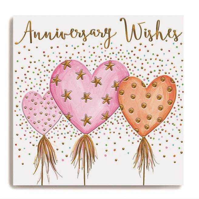 Love Hearts Anniversary Wishes Greeting Card - House of Cards