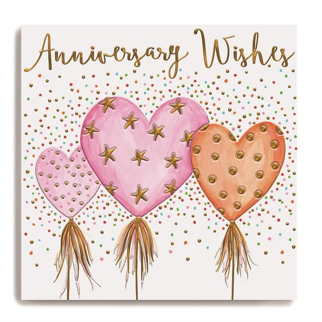 Love Hearts Anniversary Wishes Greeting Card