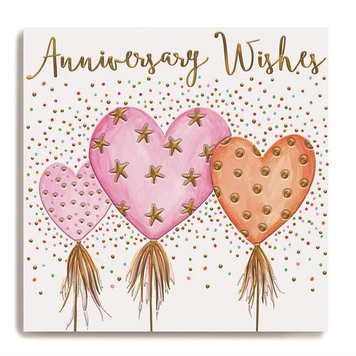 Love Hearts Anniversary Wishes Greeting Card