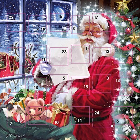 Santa Advent Calendar Card