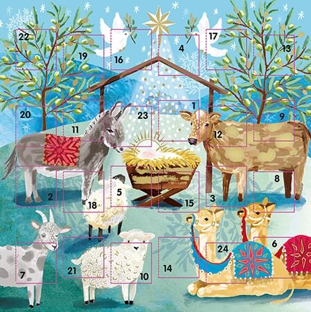 Stable Scene Advent Calendar Card
