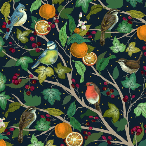 Birds in Fruit Tree Luxury Boxed Christmas Cards