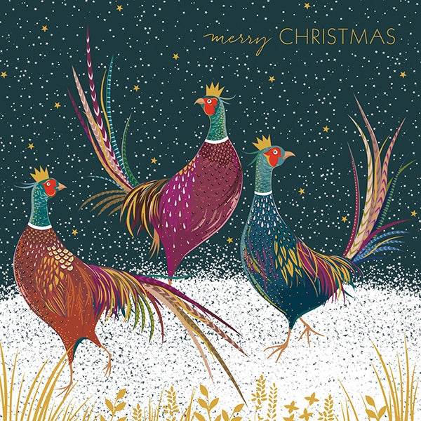 Sara Miller Pheasants Luxury Boxed Christmas Cards - House of Cards