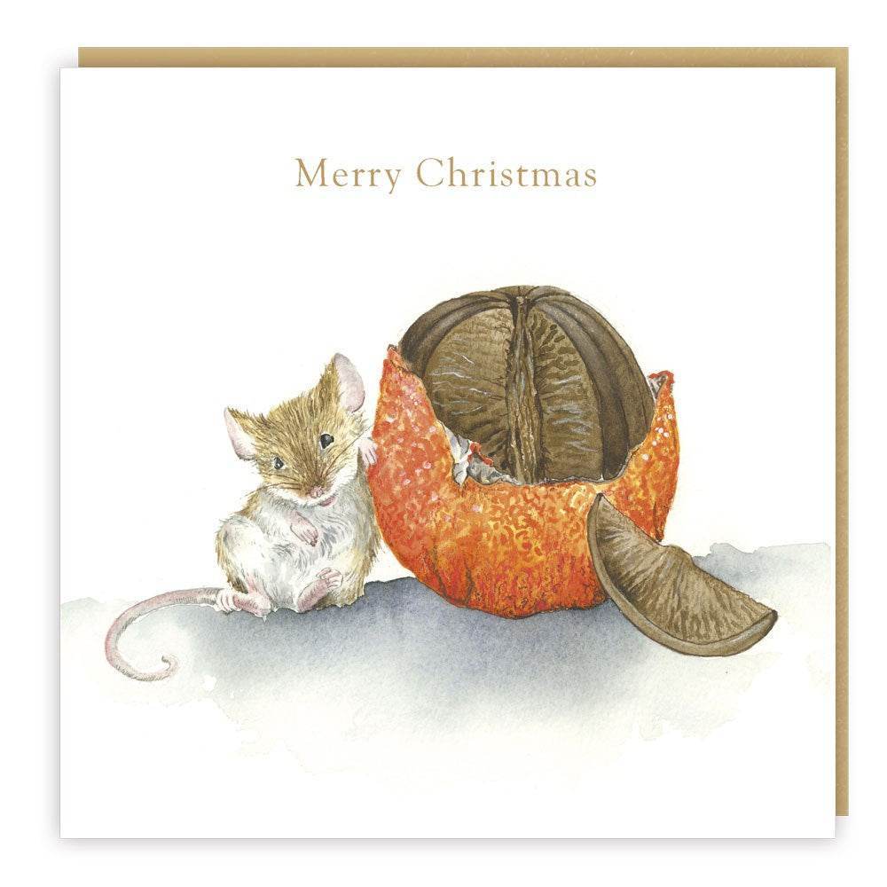 Chocolate Orange Mouse Christmas Card - House of Cards