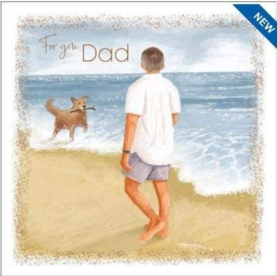 Kick Back Dog Walking Fathers Day Card