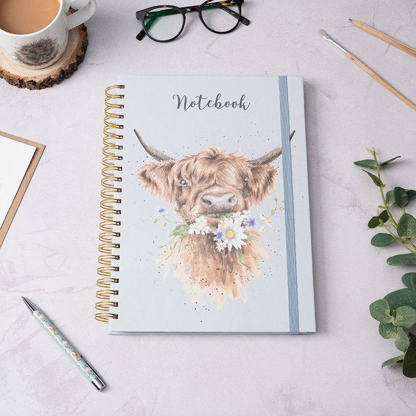 Daisy Coo Highland Cow A4 Notebook