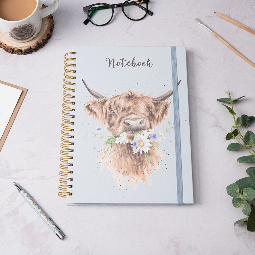Daisy Coo Highland Cow A4 Notebook