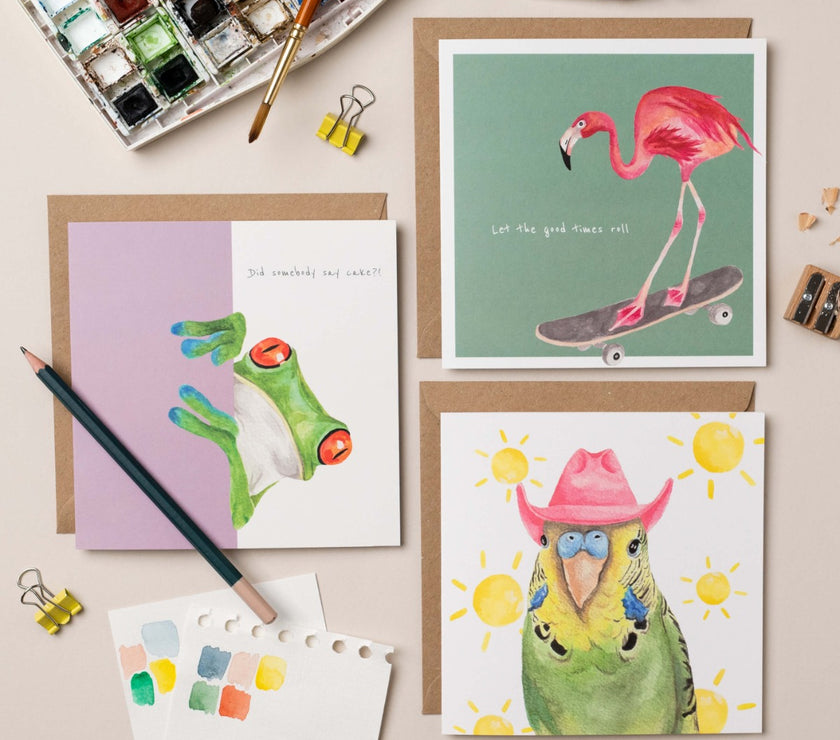 Flamingo Good Times Greeting Card