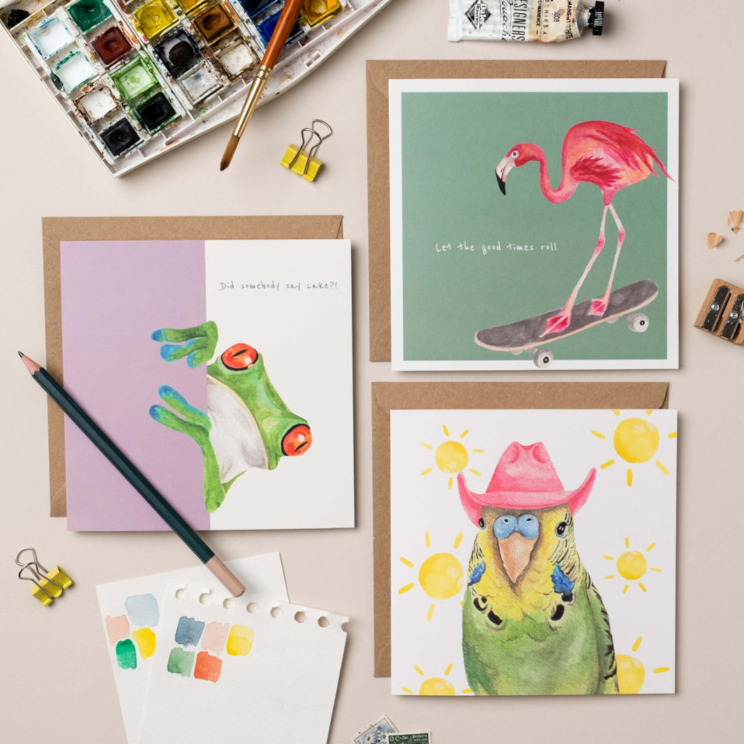 Flamingo Good Times Greeting Card