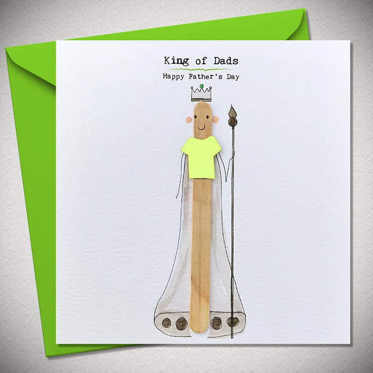 King of Dads Lolly Stick Art Greetings Card
