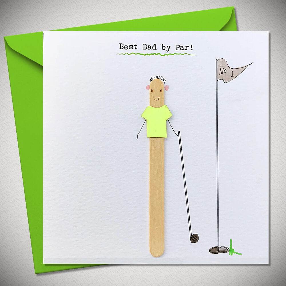 Golf Lolly Stick Art Greetings Card - House of Cards