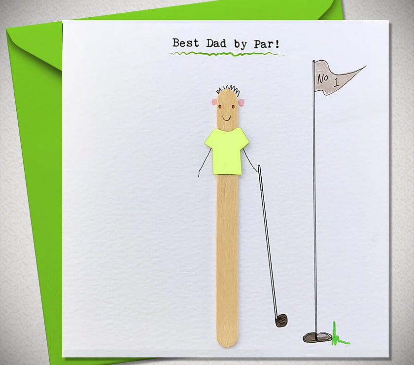 Golf Lolly Stick Art Greetings Card