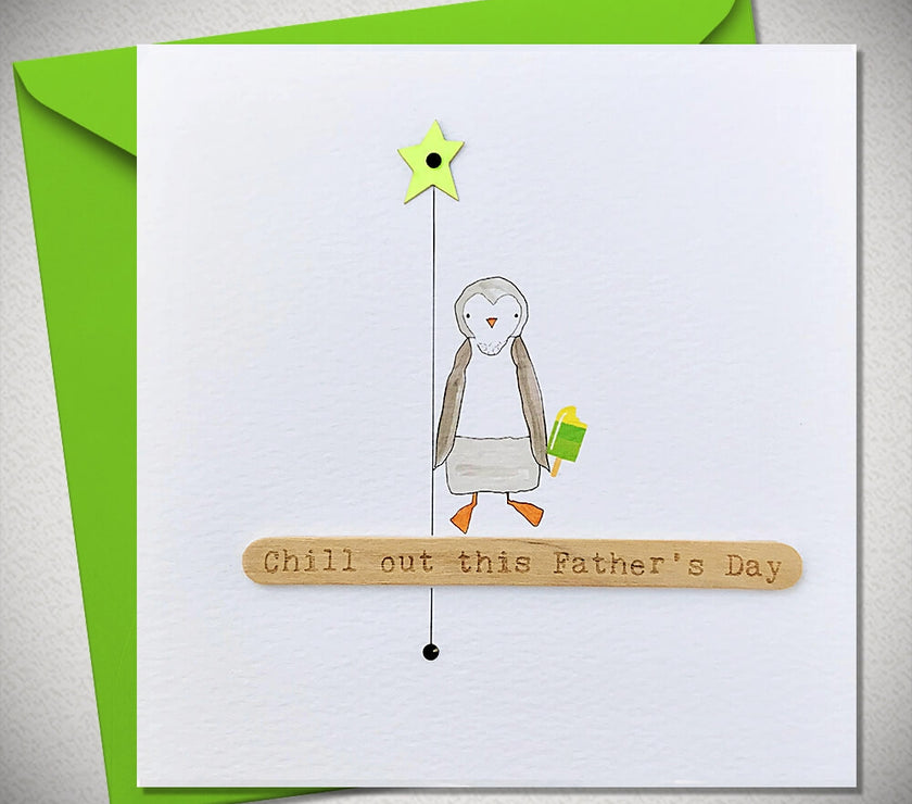 Penguin Lolly Stick Art Fathers Day Card