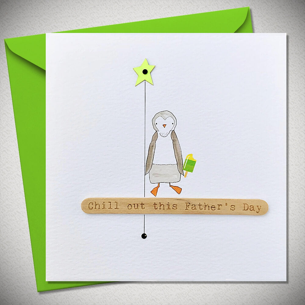 Penguin Lolly Stick Art Fathers Day Card