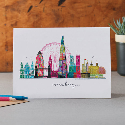 London Baby Skyline Card